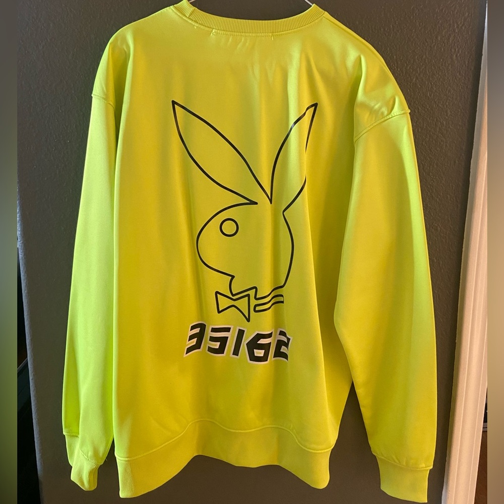 NWT Missguided X Playboy yellow oversized crewneck
